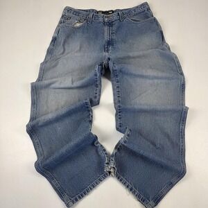 Vintage Reverb Baggy Jeans Mens 36x34 Blue Light Wash Wide Leg Skate Y2K Denim